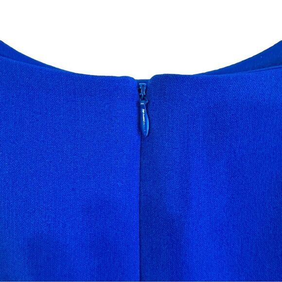 Tahari Blue Mid Length Cold Shoulder Dress Sz 6 - Picture 5 of 8